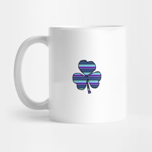 Small Blue Stripes Shamrock for St Patricks Day Mug